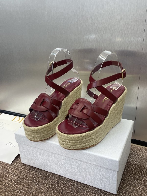 Dior D-Club Jelly Color Hollow Layered Cross Strap Platform High Heel Women Shoes - KFY00290