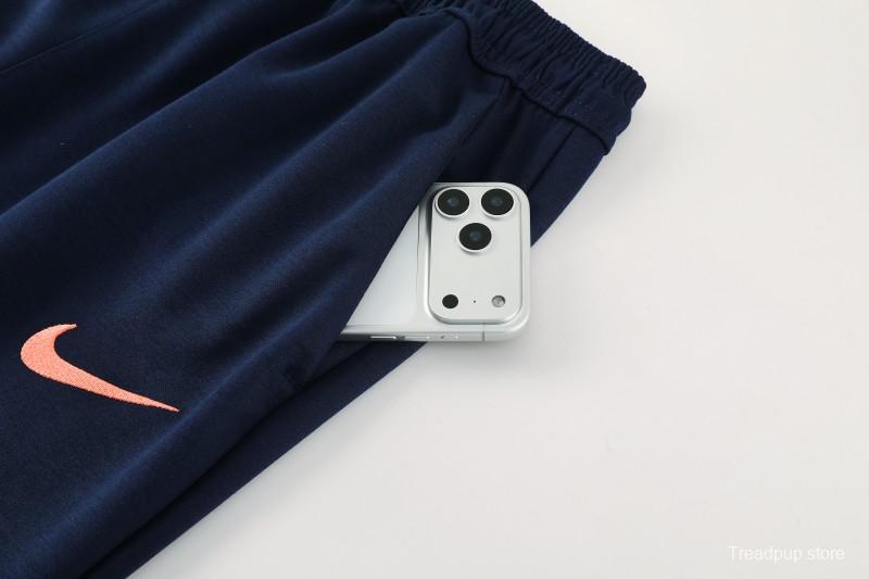 25/26 Barcelona 01 Royal Blue Hoodie Full Zipper Jacket+Long Pants