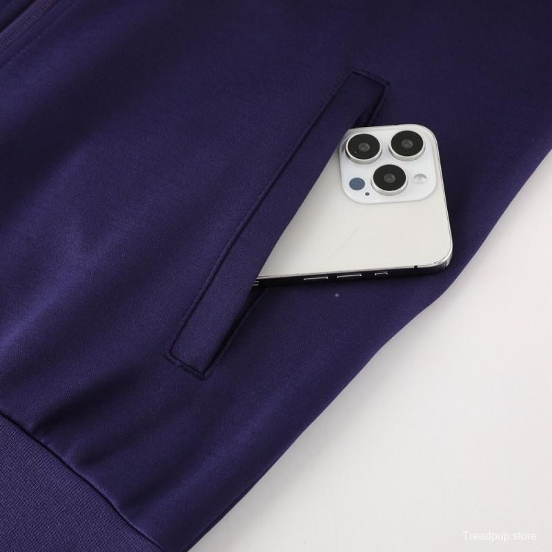 24/25  England Purple Full zipper Jacket Tracksuit+ long pants