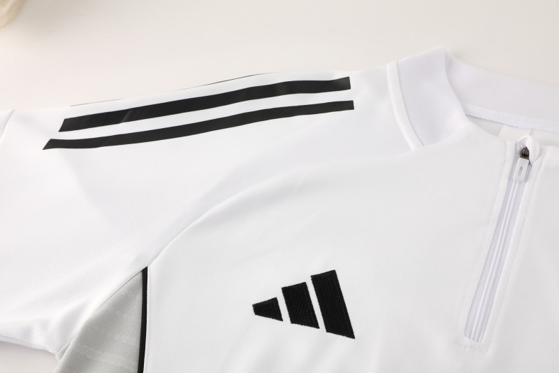 25/26  Adidas White Full zipper Jacket Tracksuit+ long pants