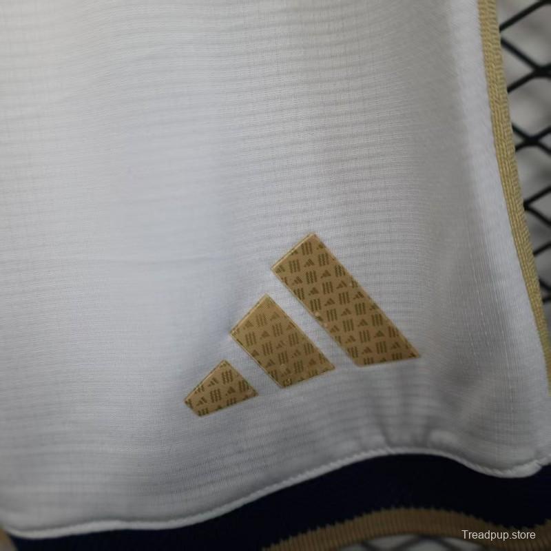 2026 Player Version  Italy Home White with Gold Stripes Shorts