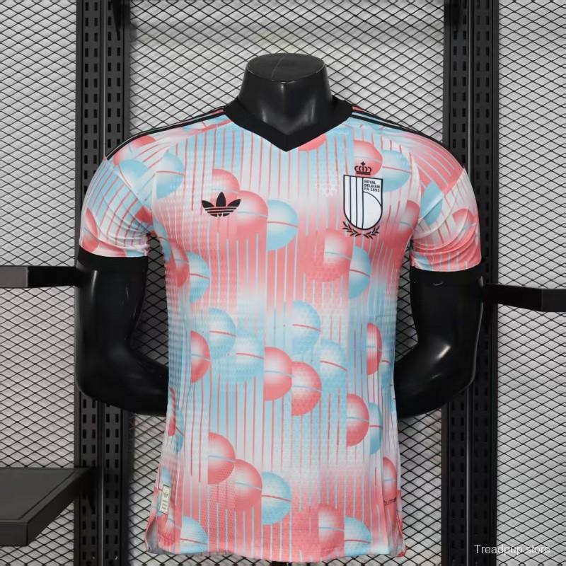 2026 Player Version Belgium Away White Pink Jersey