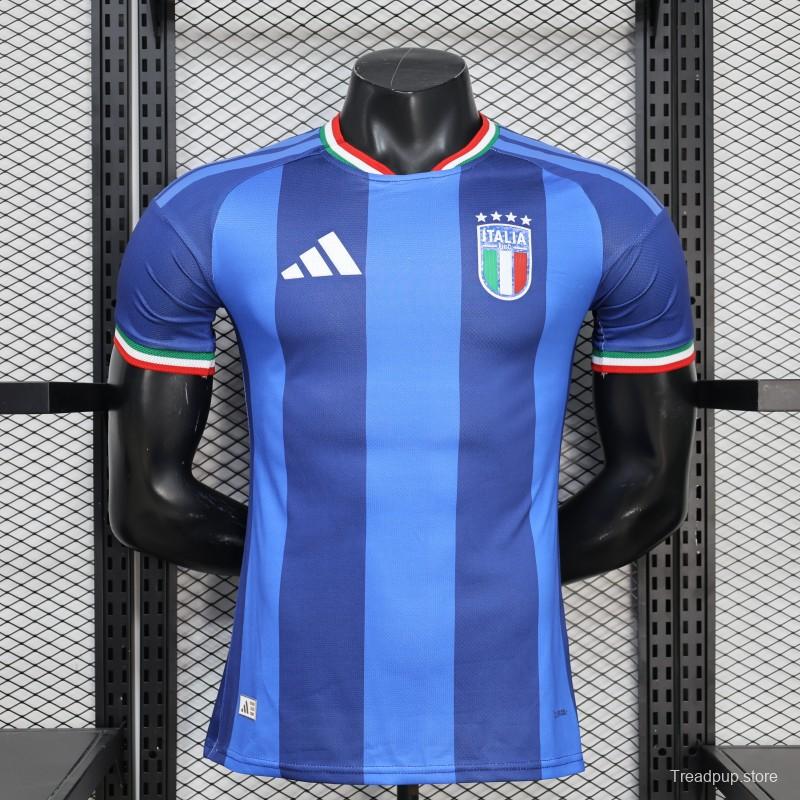 2026 Player Version Italy Blue with Tonal Vertical Stripes Jersey