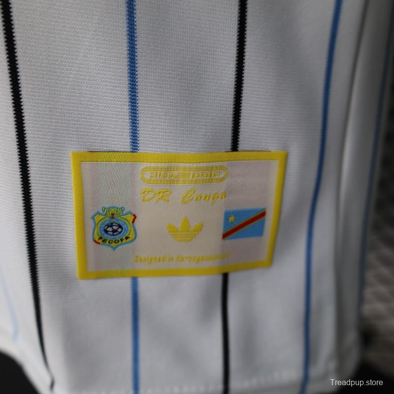 2026 Player Version DR Congo White with Black and Blue Pinstripes Jersey