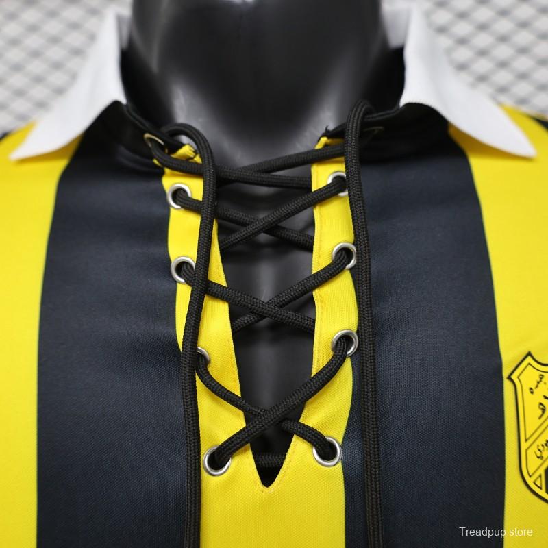 Player Version 2026 Peñarol Yellow & Black Vertical Stripes Long Sleeve Retro Heritage Jersey