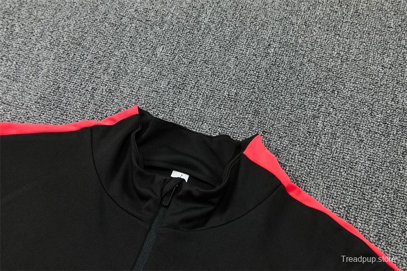 26/27 Brazil Black & Red Half Zipper Jacket Tracksuit + Long Pants