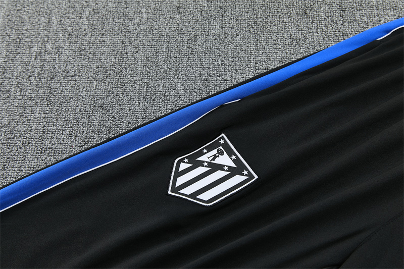 2026 Atletico Madrid Black Half Zipper Jacket Tracksuit + Long Pants