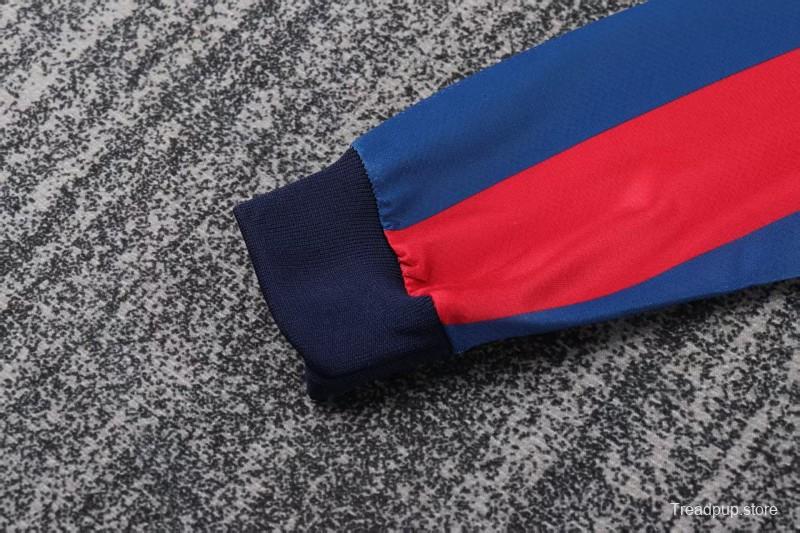 Retro Kids 10/11 Barcelona Red Blue Home Long Sleeve Jersey