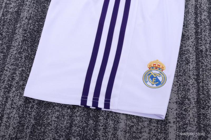 Retro 2007/08 Kids Real Madrid White & Purple Home Jersey