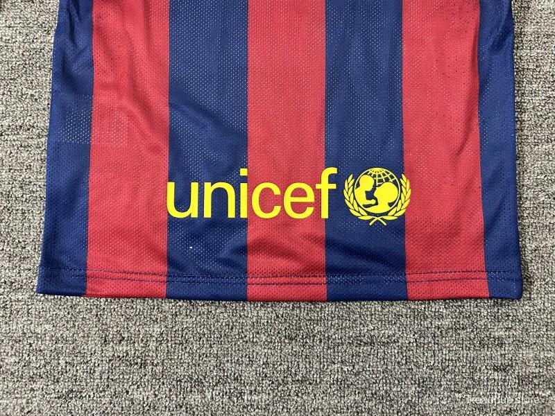 Retro Kids 14/15 Barcelona Home Long Sleeve Jersey