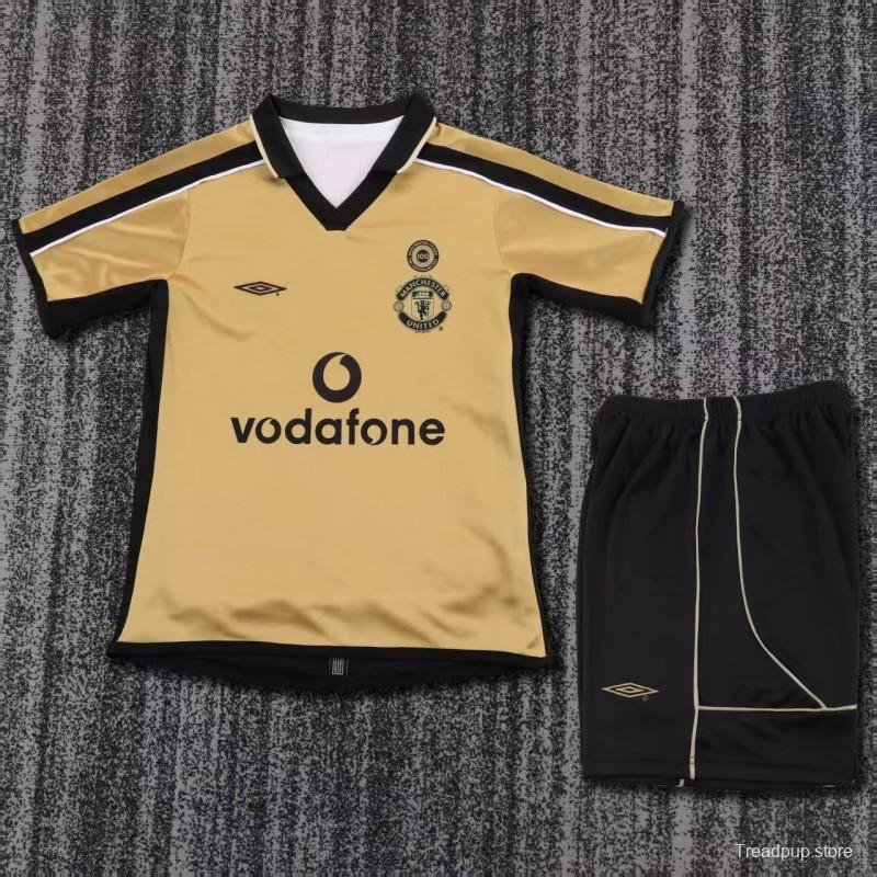 Retro Kids 01/02 Manchester United Centenary Golden Reversible Jersey