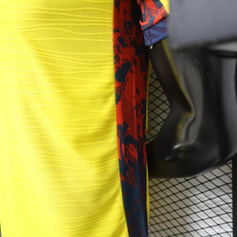 Player Version 2026 Ecuador Yellow with Tonal Wave  Home Jersey