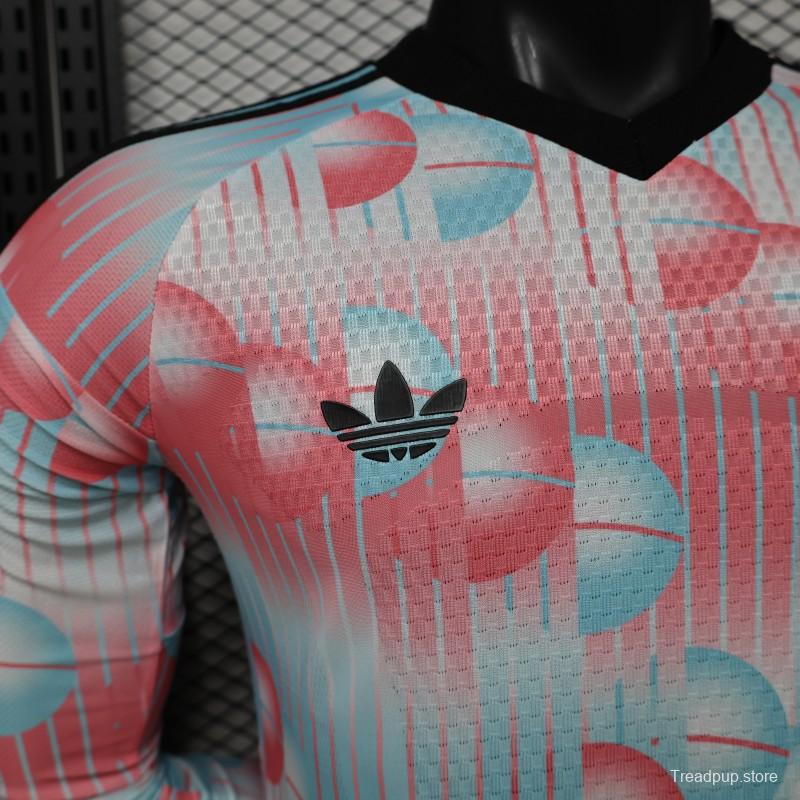 Player Version 26/27 Belgium Frozen Blue & Pink  Away Long Sleeve Jersey