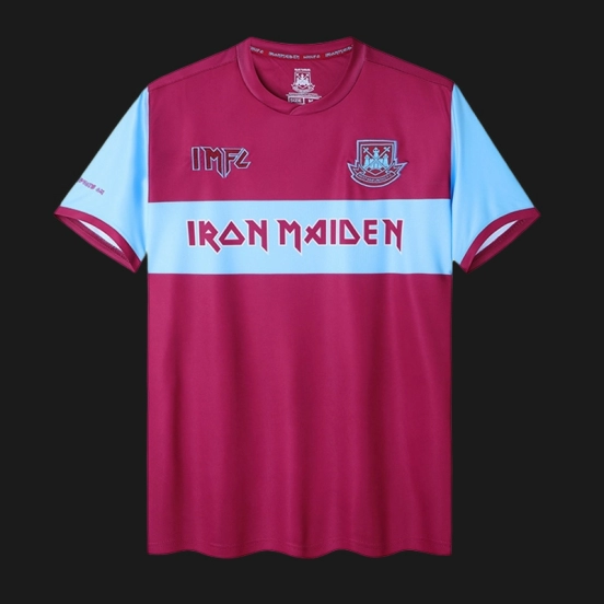 Retro 22/23 Iron Maiden X West Ham Wine/Blue Jersey With Number 11