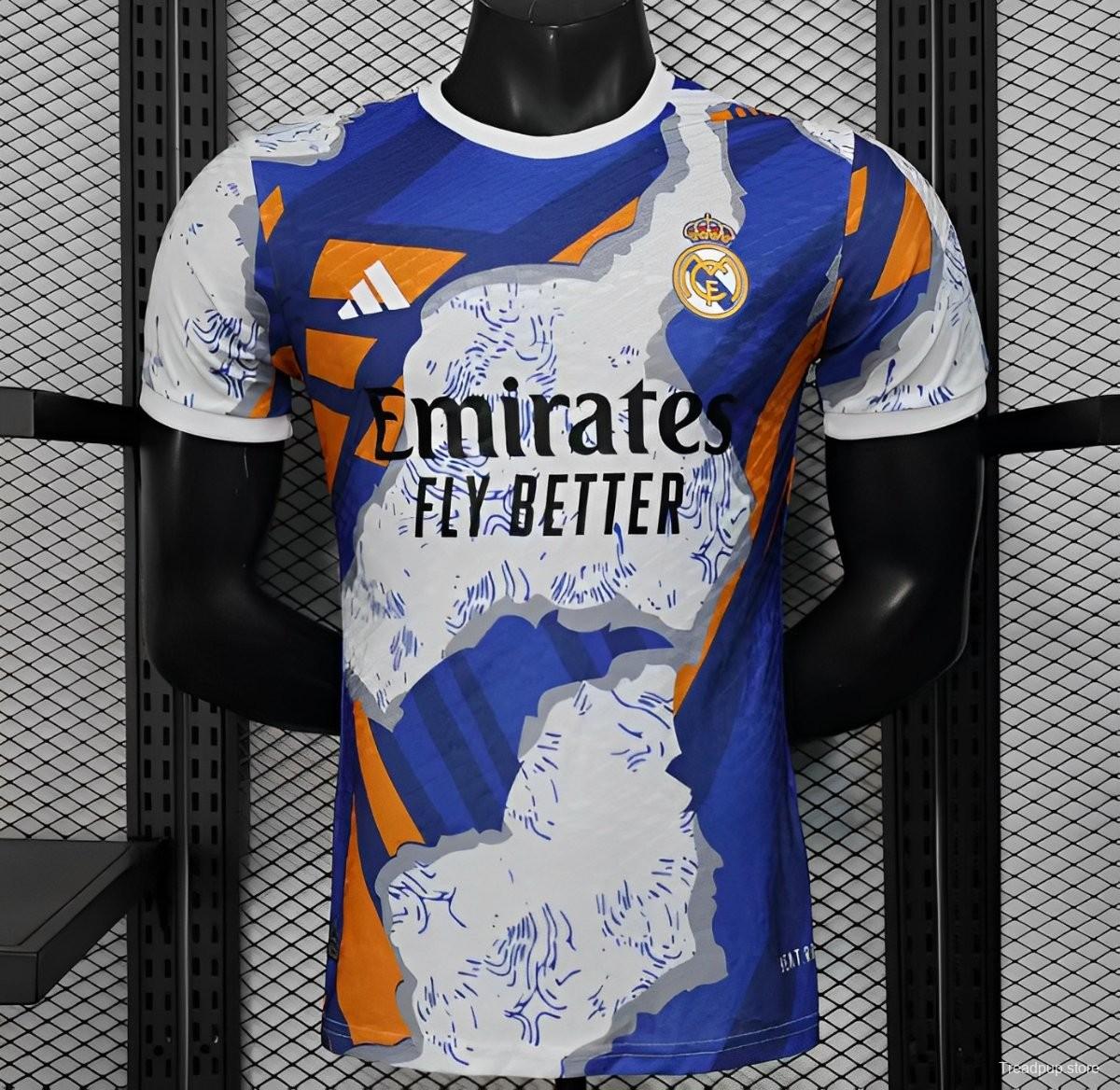 Player Version 25/26 Real Madrid Limited Edition Blue Orange Abstract Pattern Jersey