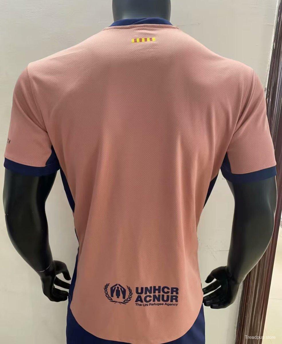 25/26 FC Barcelona Pink with Navy Trim Jersey