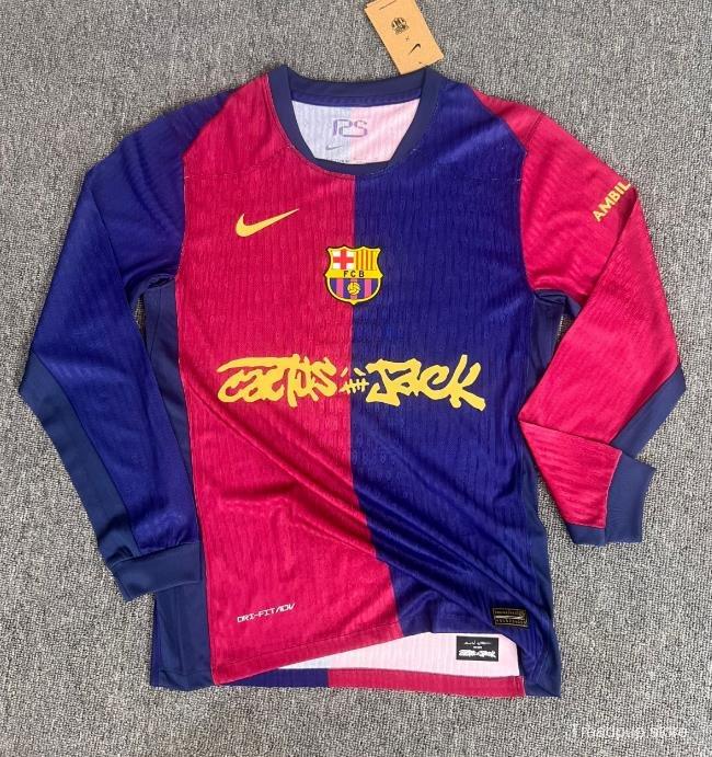 Player Version 24/25 Barcelona x Travis Scott Home Long Sleeve Jersey