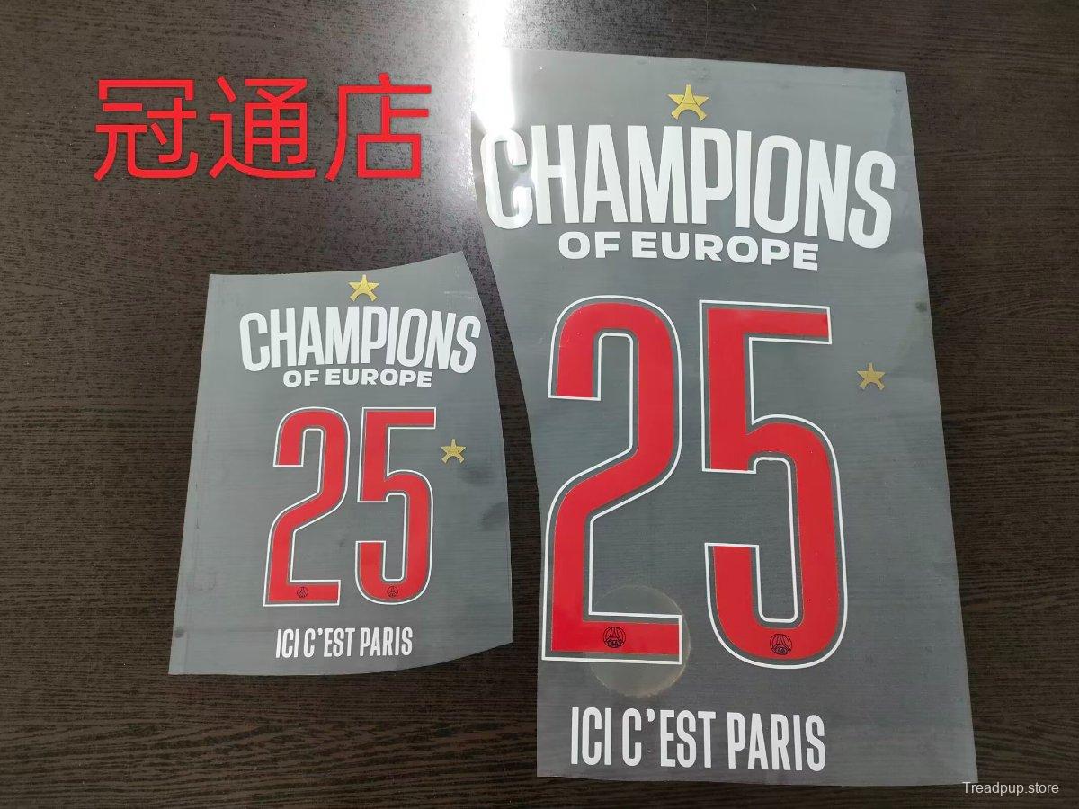 Play Version 1 Star 24/25 PSG Home Jersey With Final Match Champion Jersey