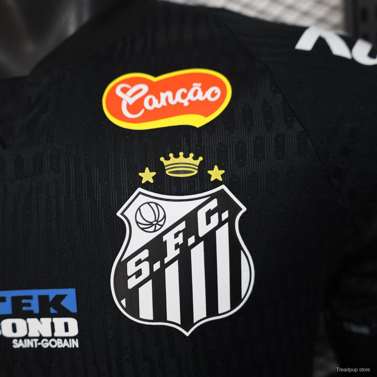 Player Version 25/26 Santos FC Black with Geometric Pattern Jersey