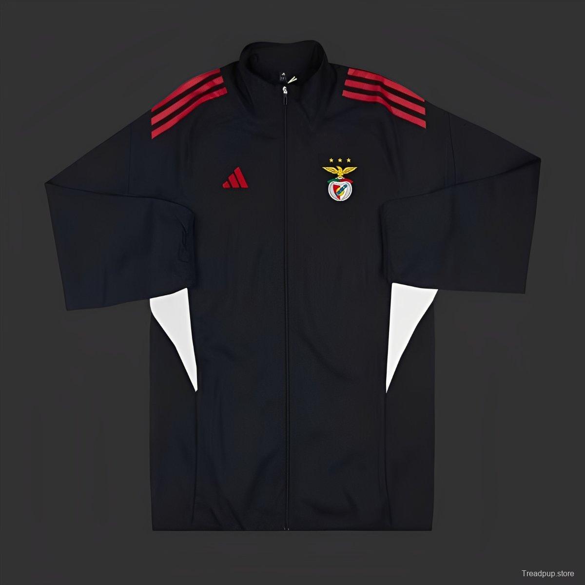 25/26 Benfica BLACK Full Zipper Windbreaker