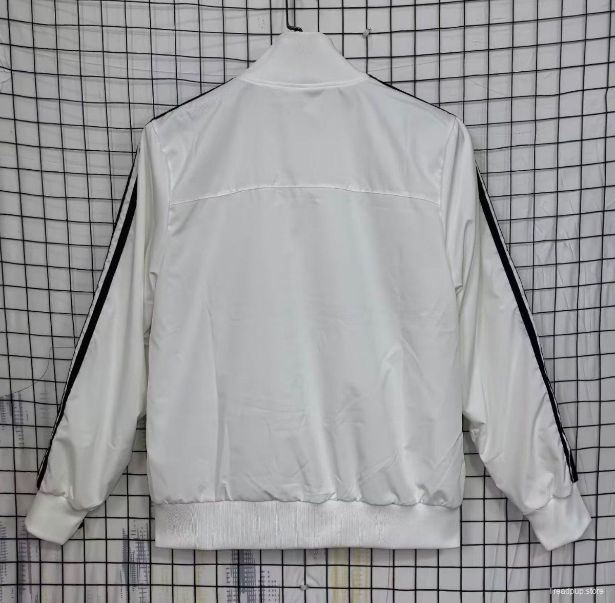 25/26 Real Madrid White  Full Zipper Windbreaker