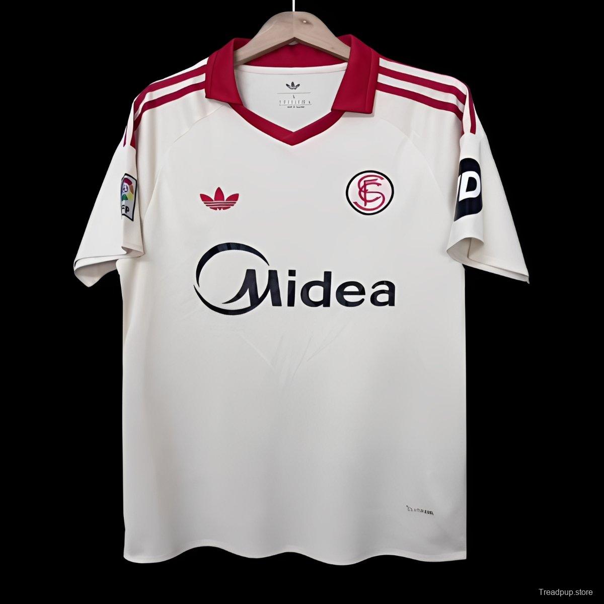 25/26 Sevilla White Vintage Re-make Jersey