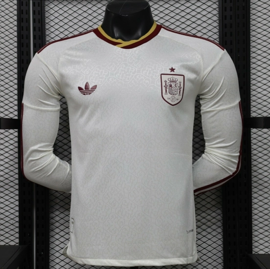 Player Version 26/27 Spain Away  White Long Sleeve Jersey