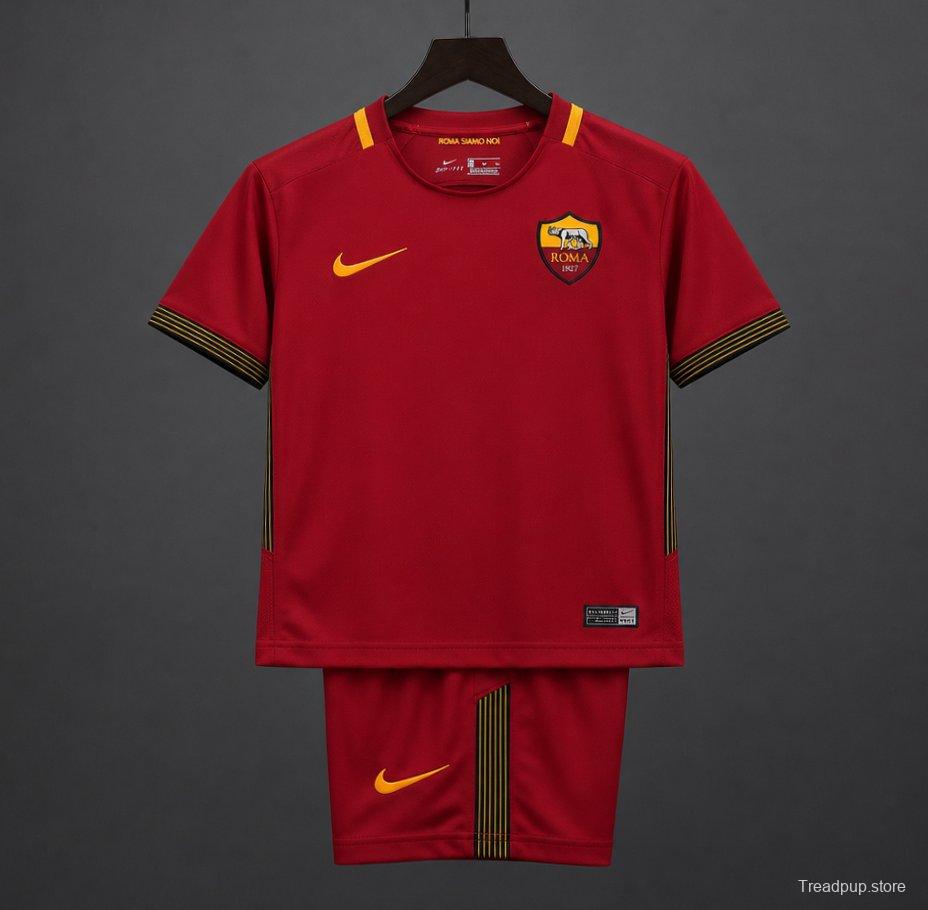Retro Kids 17/18  AS Roma Home Jersey