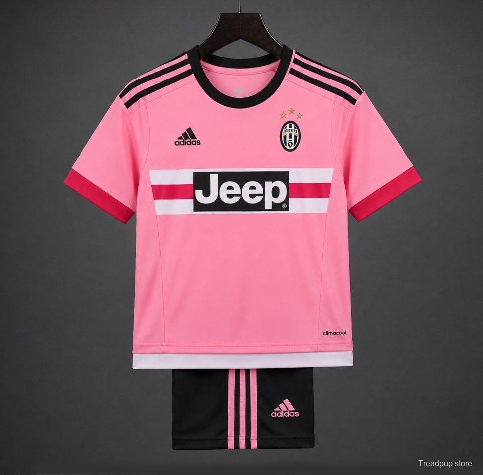 Retro Kids 15/16 Juventus Away Pink Jersey