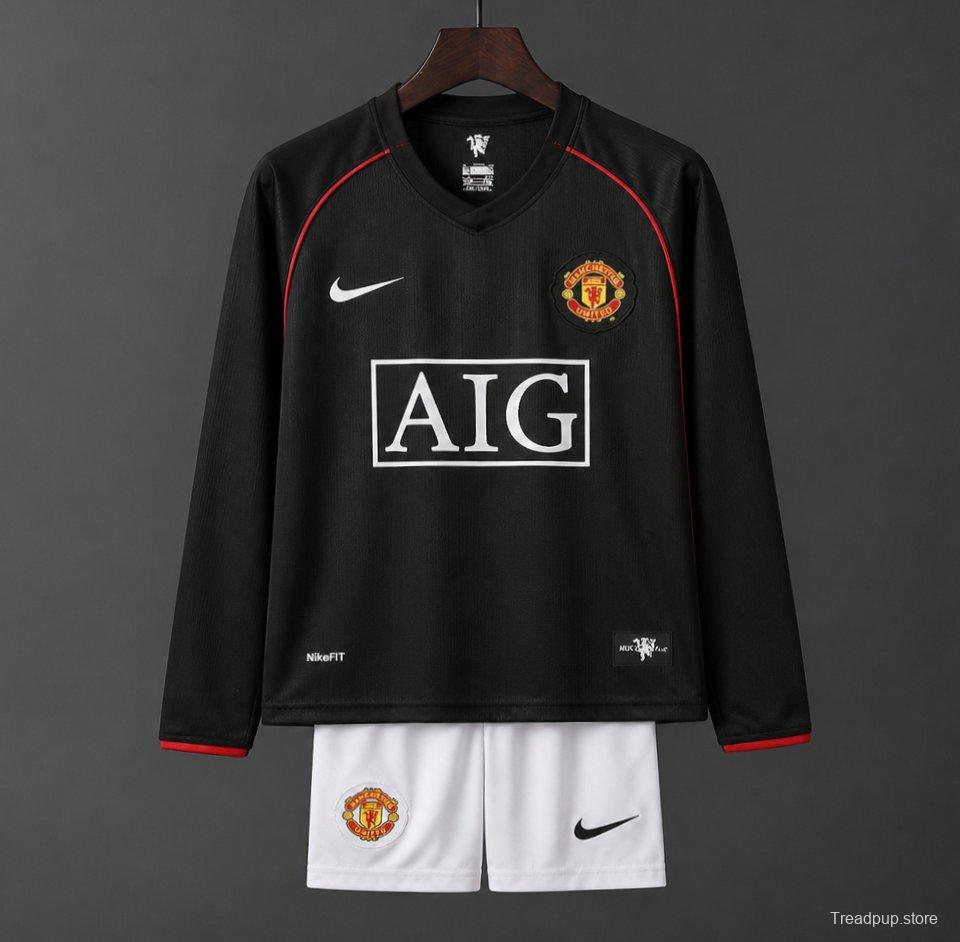 Retro Kids 07/08 Manchester United Away Long Sleeve Jersey